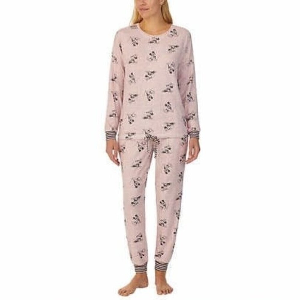 Disney Mickey Minnie Lounge Set Womens Pink 2 Piece Pajama Sleepwear NWT